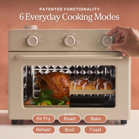 Our Place Large Wonder Oven with air fryer basket ready for crispy sides