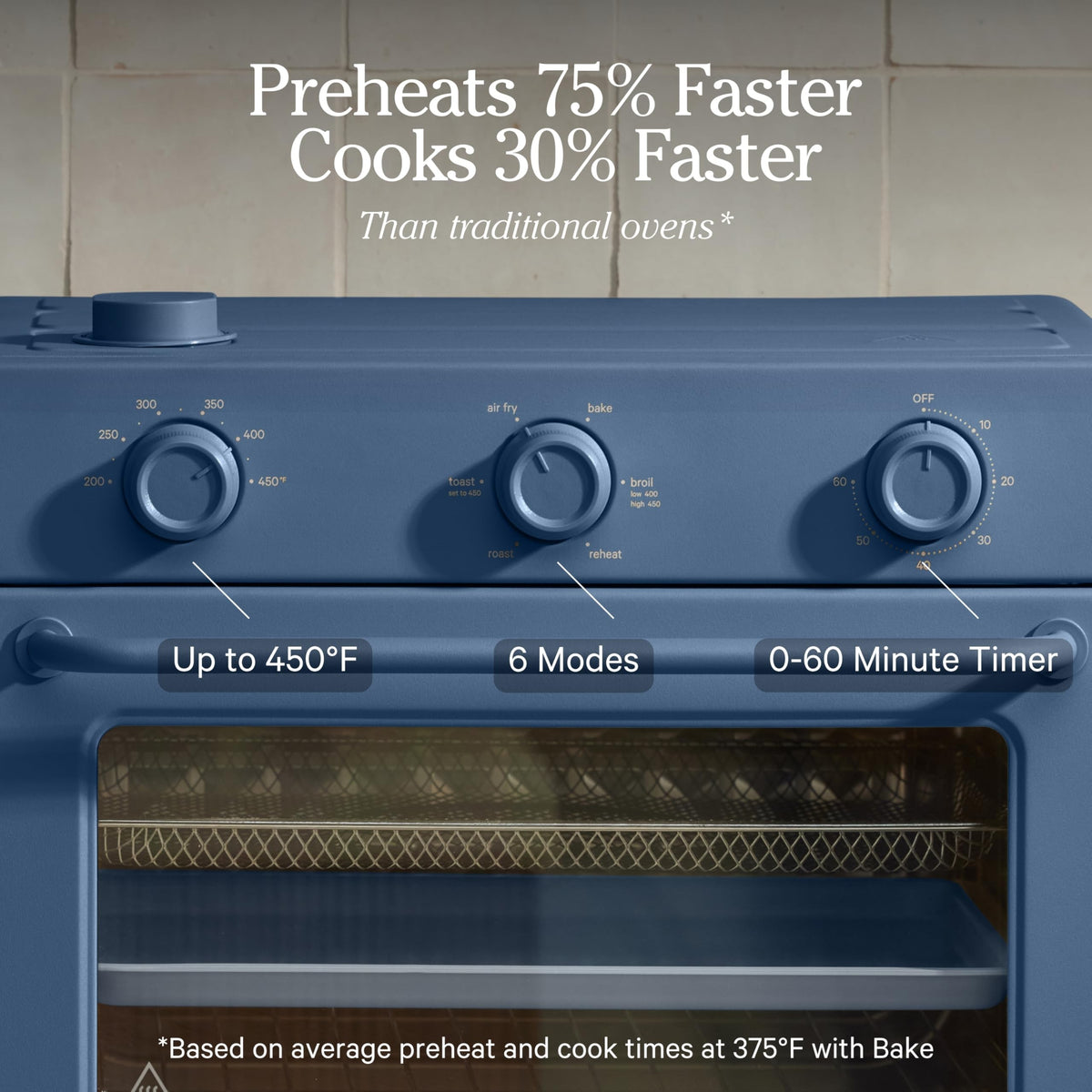 360° convection system ensures even browning across multiple racks.