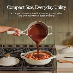 Our Place Mini Perfect Pot is induction-ready and oven-safe to 450°F
