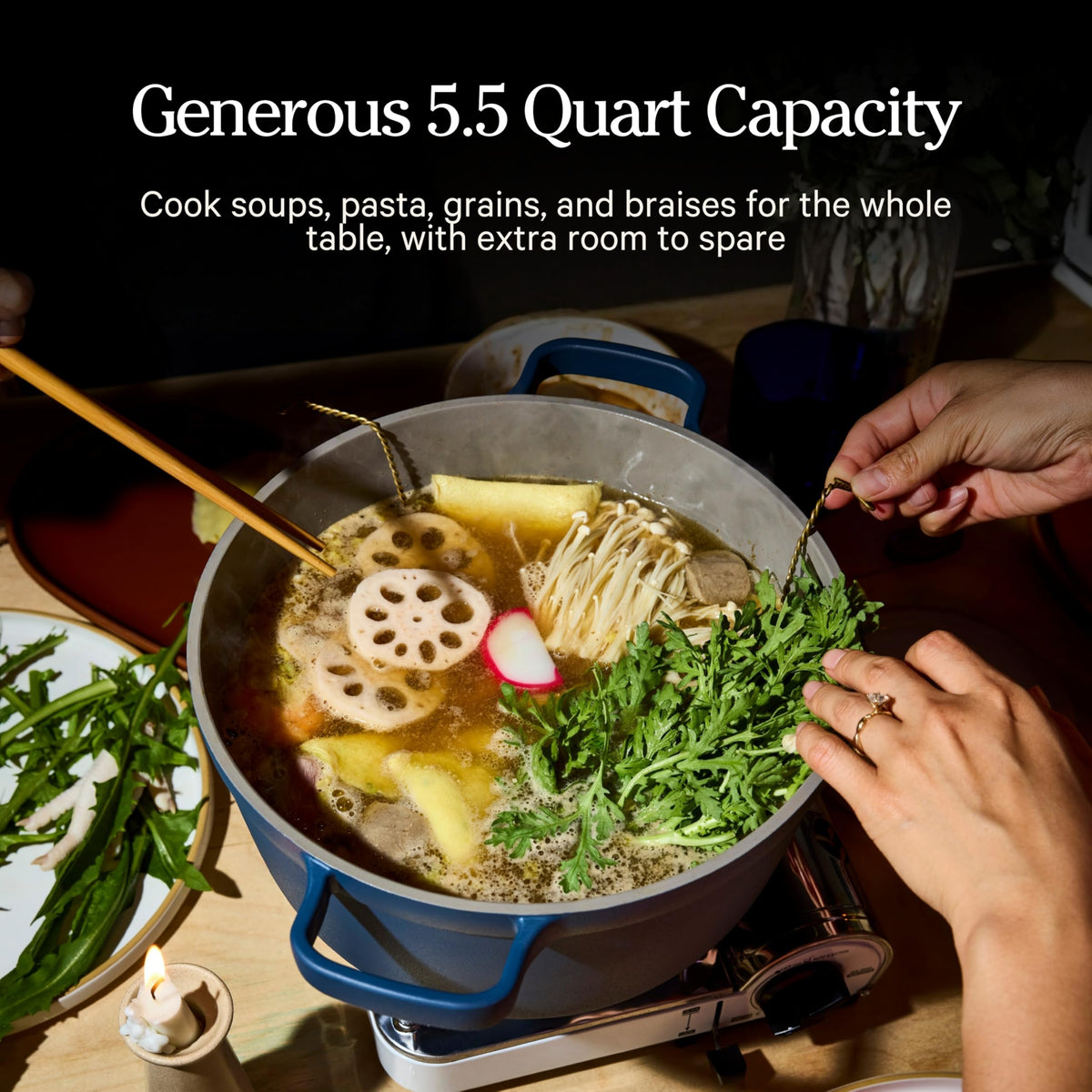 Our Place Perfect Pot 5.5 Qt – 8-in-1 Ceramic Nonstick, PFAS-Free, Induction & Oven Safe