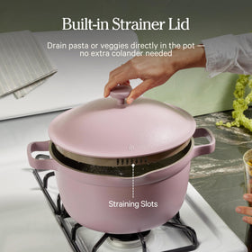 Our Place Perfect Pot Sage oven-safe up to 450°F for finishing dishes