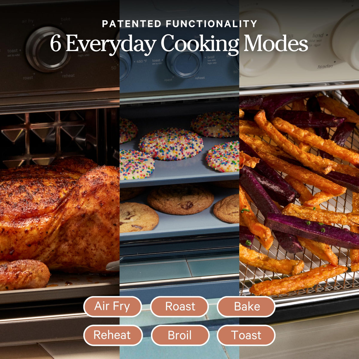Our Place Wonder Oven pan supports baking and roasting with even heat distribution.