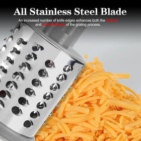 Ourokhome drum grater setup shows easy assembly for versatile slicing and shredding.