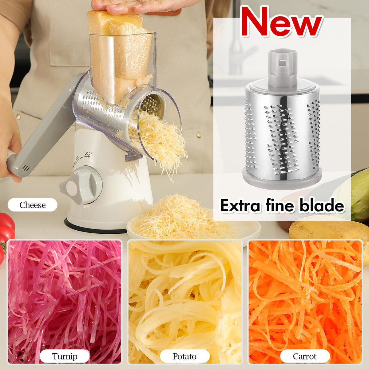 Ourokhome ice shaver blade enables quick crushed ice for beverages.