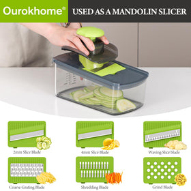 Ourokhome handheld spiralizer for quick spirals and noodles.