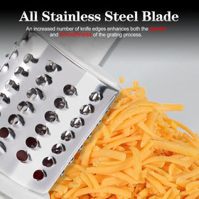 Ourokhome three-blade drum grater enables versatile slicing and shredding