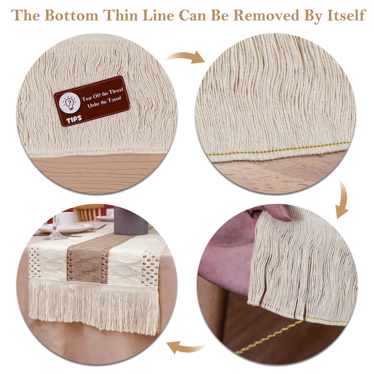 OurWarm macrame table runner dining setup elevates everyday meals with rustic charm.
