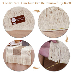 OurWarm macrame table runner dining setup elevates everyday meals with rustic charm.