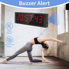 Ousmile wall-mount-ready clock offers flexible placement during workouts.