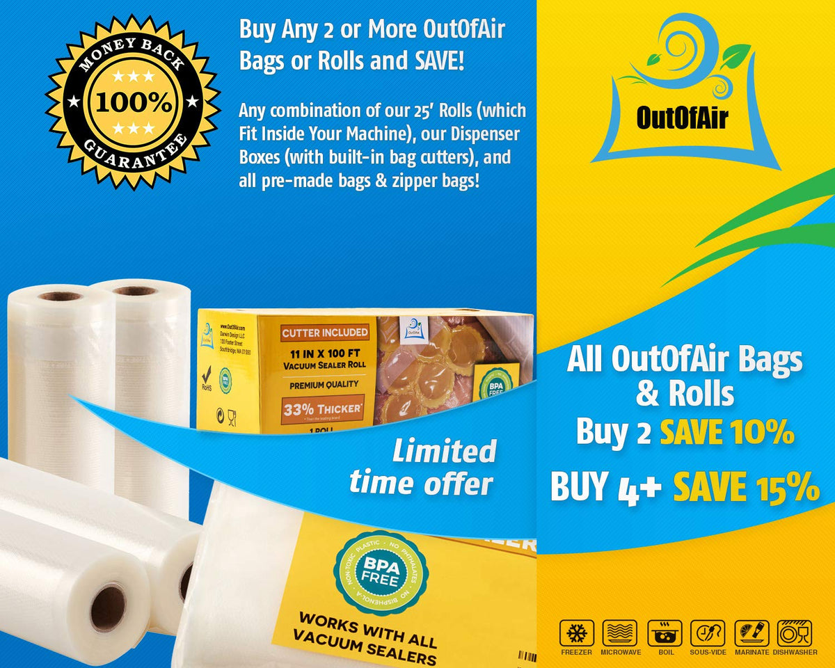OutOfAir bags compatible with all major vacuum sealers