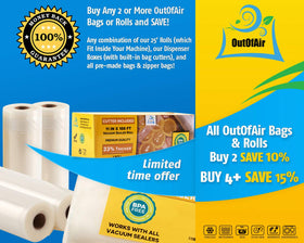 OutOfAir vacuum rolls extra-thick 4mil construction emphasizes puncture resistance.