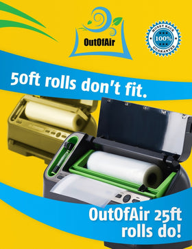 OutOfAir vacuum rolls pack in-use demonstrates flexible sizing for meals on the go.