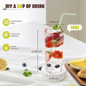 OUWO Mojito glasses 16oz ready for refreshing serves
