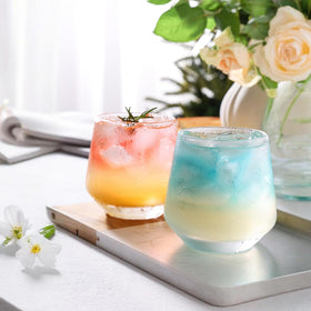 OUWO stemless wine glasses modern design complements home bar