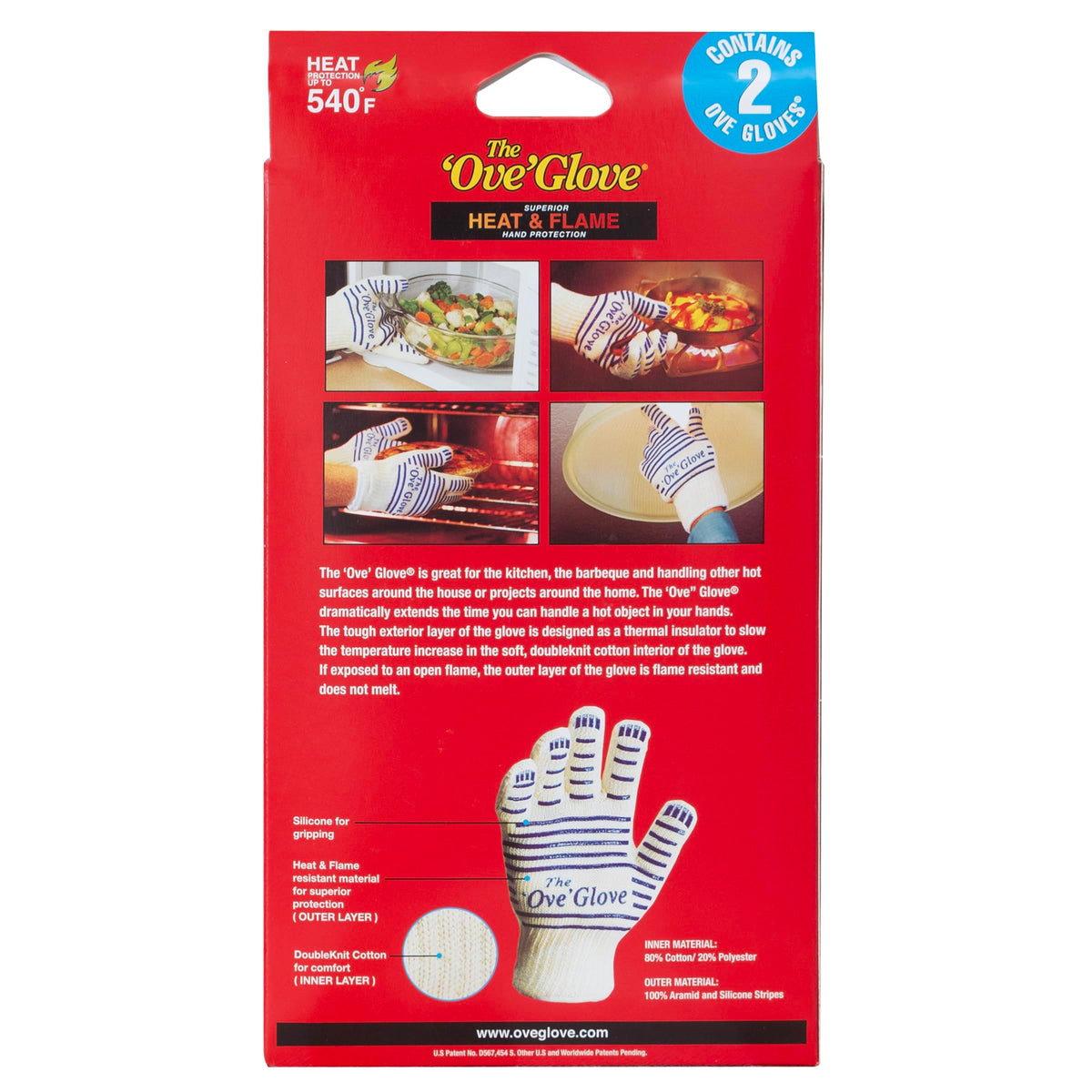 Ove Glove interior soft doubleknit cotton for comfortable, extended use