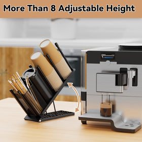 OVICAR cup dispenser with removable straw basket for organized essentials
