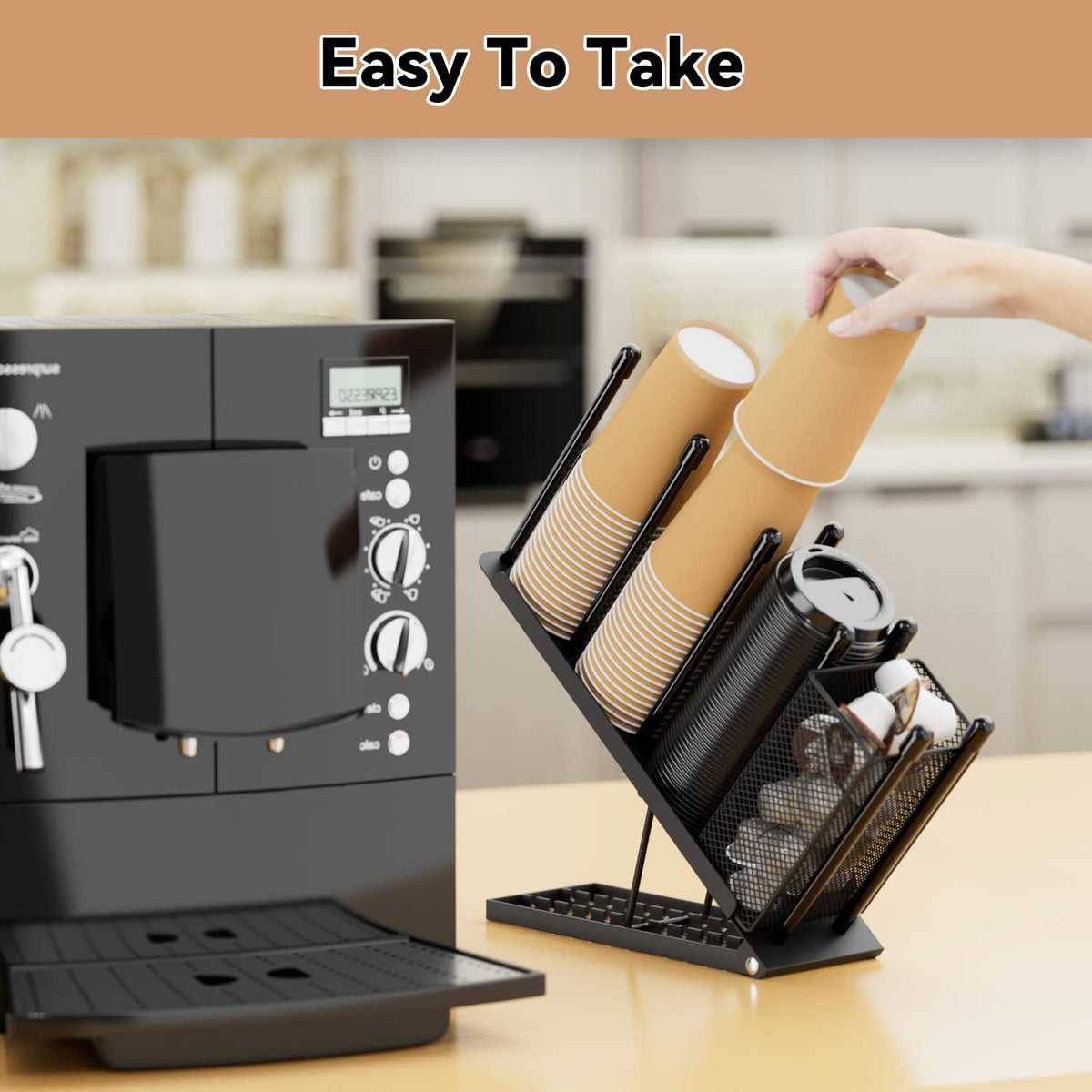 OVICAR easy-assembly and cleaning cup dispenser for quick setup