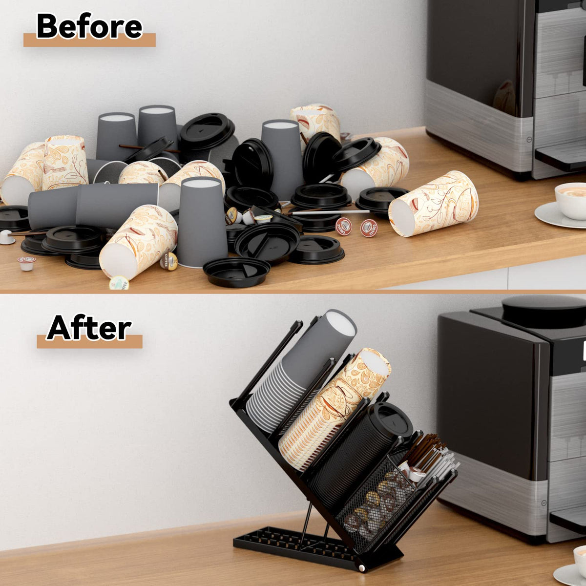 OVICAR lids and straws storage basket keeps accessories neatly in reach