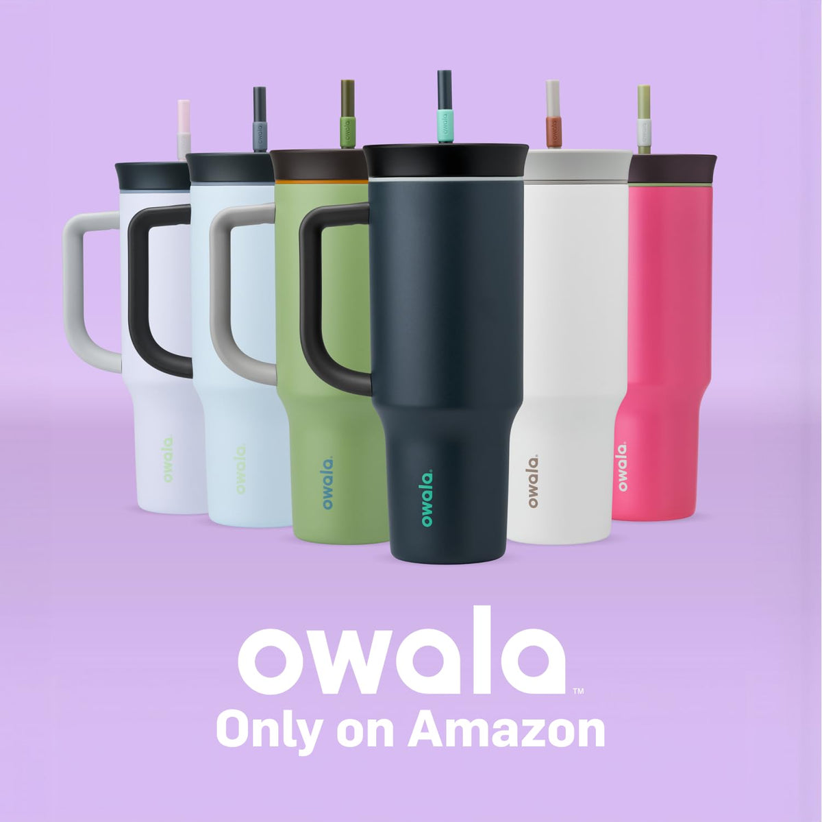 Owala 40oz tumbler blue carry handle design for easy transport