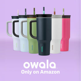 Owala 40oz tumbler blue carry handle design for easy transport