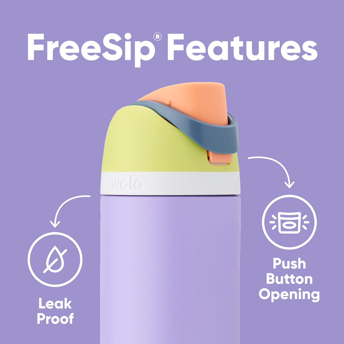 Owala FreeSip carry loop that doubles as lock for travel.