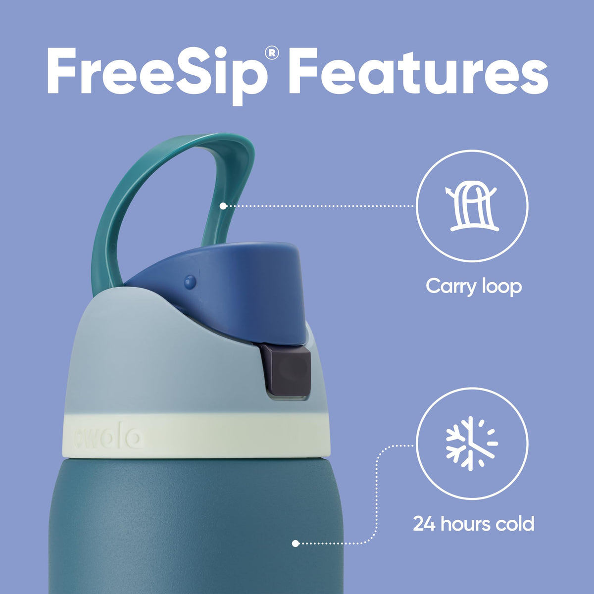 Owala FreeSip bottle wide mouth simplifies cleaning and ice addition