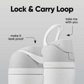 Owala FreeSip lid with locking push-button keeps the spout clean.