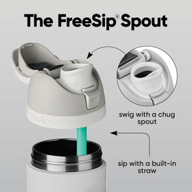 Owala FreeSip spout dual-use for upright sipping or tilting swig