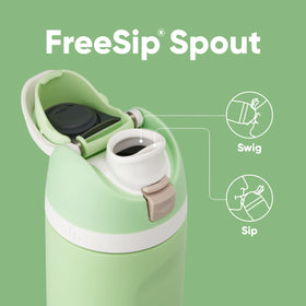 Owala FreeSip bottle shows built in straw for easy on the move sipping.