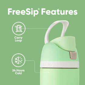 Owala FreeSip bottle with locking lid to keep spout clean during travel.