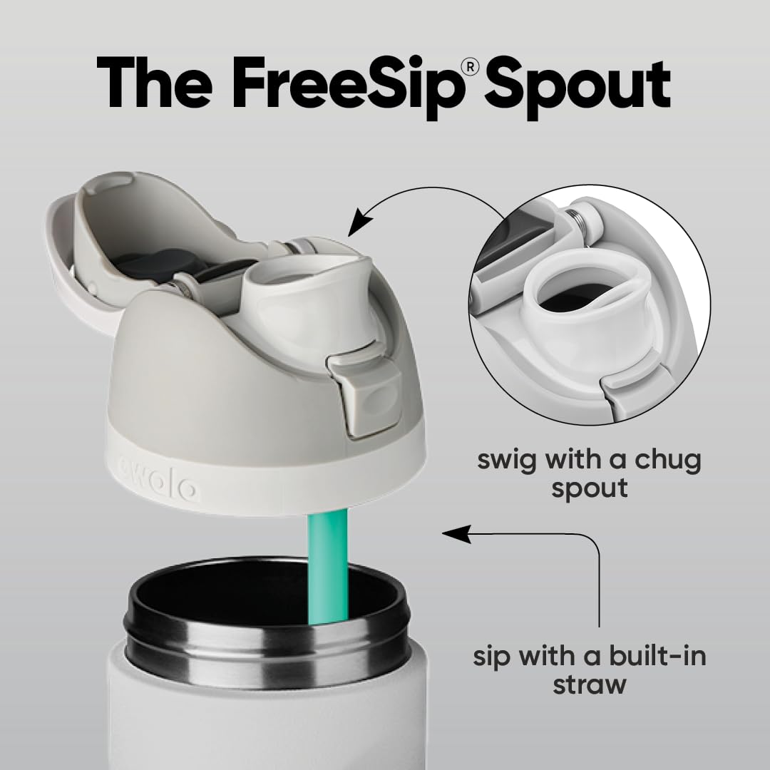 Owala FreeSip wide-mouth opening for quick ice and simple cleaning.