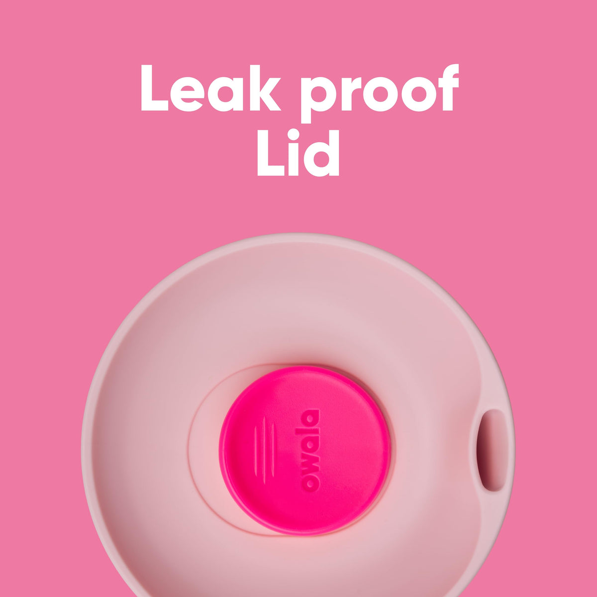 Owala leak-proof lid in action helps prevent spills during travel.