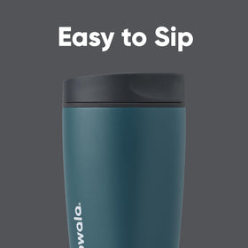 Owala leakproof lid demonstrates secure transport in bags and car cup holders.