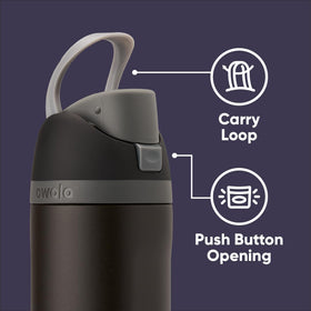 Owala Marvel FreeSip straw in action for easy upright sipping during workouts.