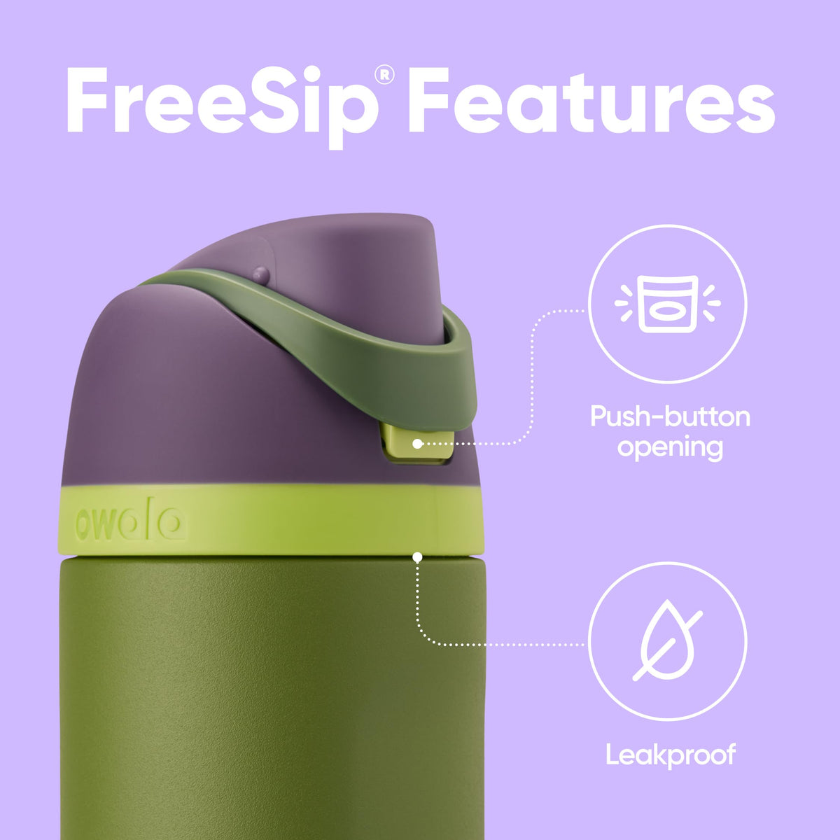 Owala Marvel FreeSip wide-mouth design for ice and quick cleaning.