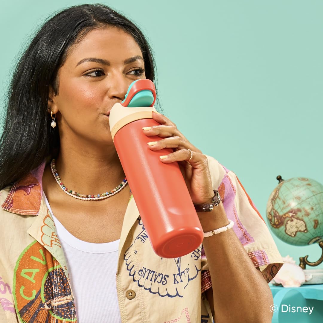 Owala Moana FreeSip base fits cup holders for traveler-friendly portability.