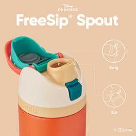 Owala Moana FreeSip bottle locking lid keeps the straw clean and secure during travel.