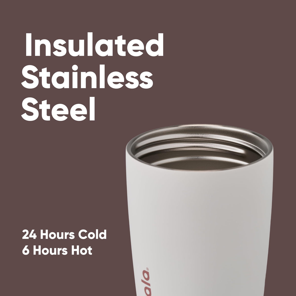Owala SmoothSip 12-ounce coffee tumbler fits comfortably in hand and cup holder.