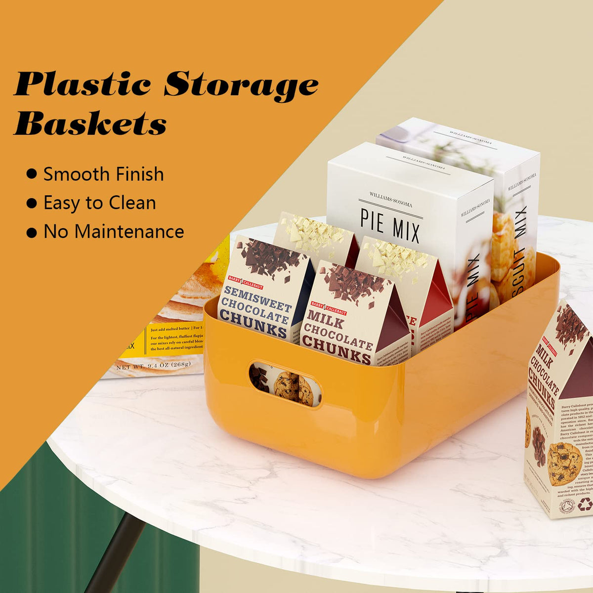 OWill 12-piece plastic storage bins in gray for clutter-free cabinets and quick access.