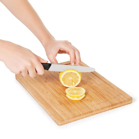 OXO Good Grips 5-Inch Knife cuts bread cleanly with durable serrated blade.
