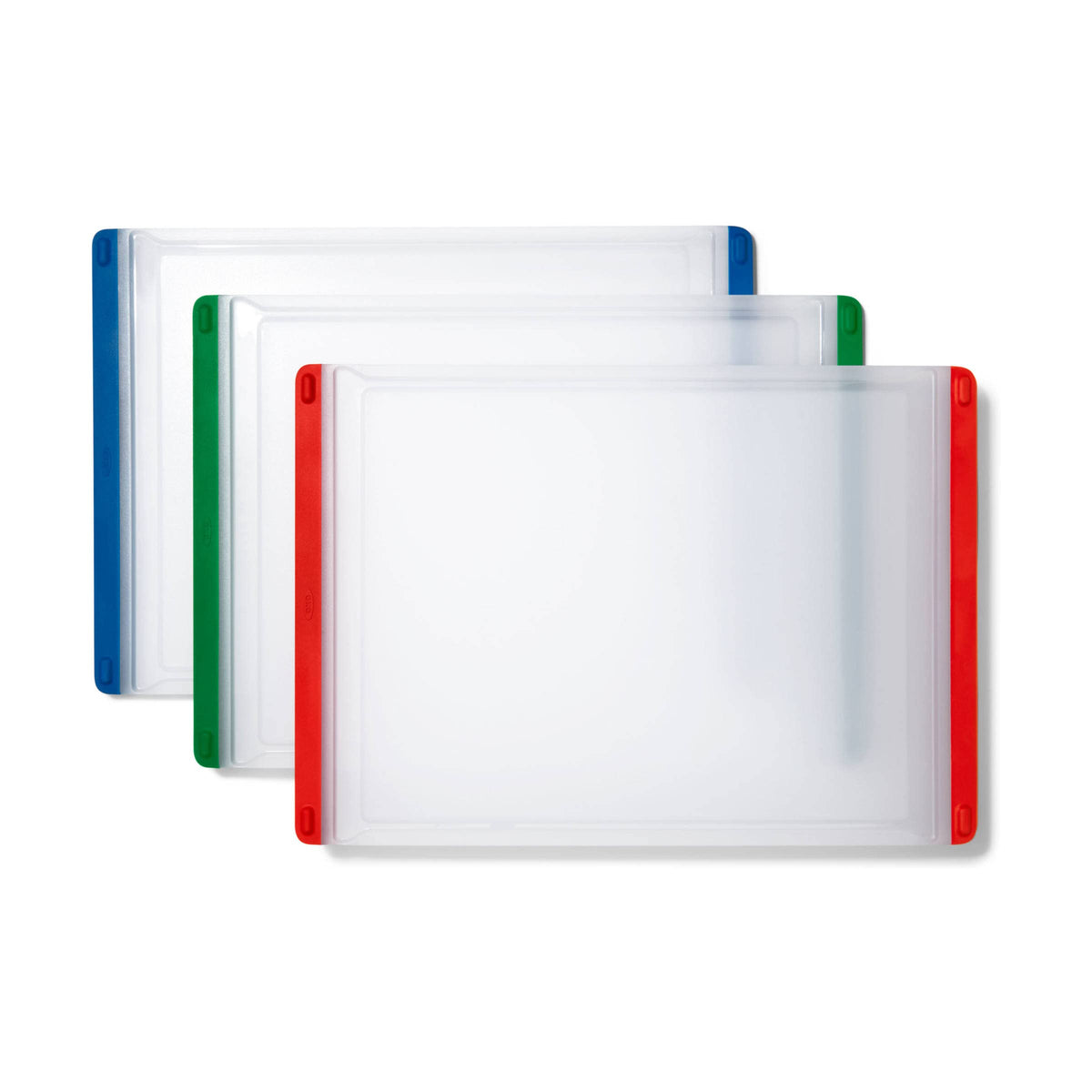 OXO Good Grips cutting board featuring an integrated drip-catcher for tidy prep.