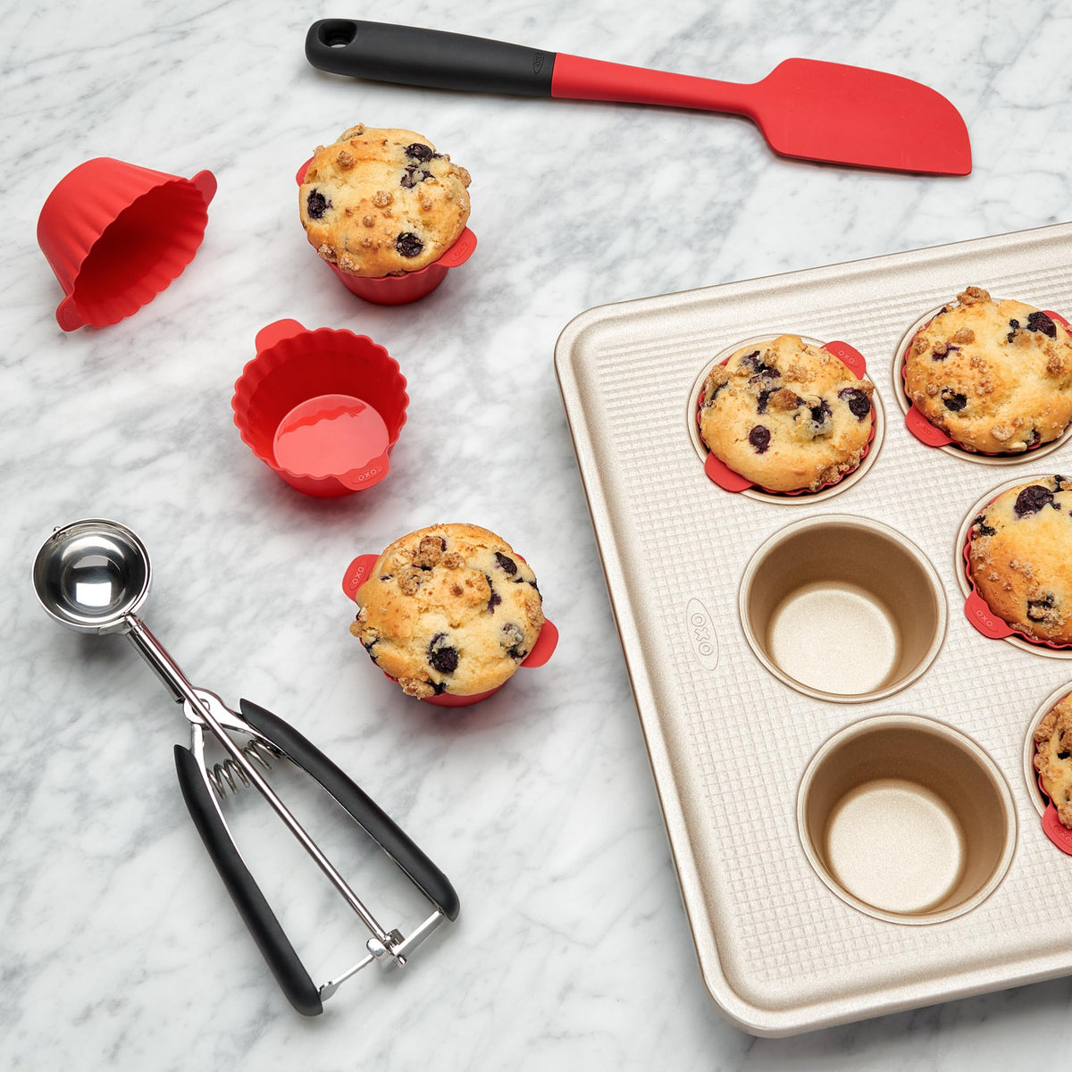 OXO Good Grips dishwasher-safe scoop makes cleanup quick after baking sessions