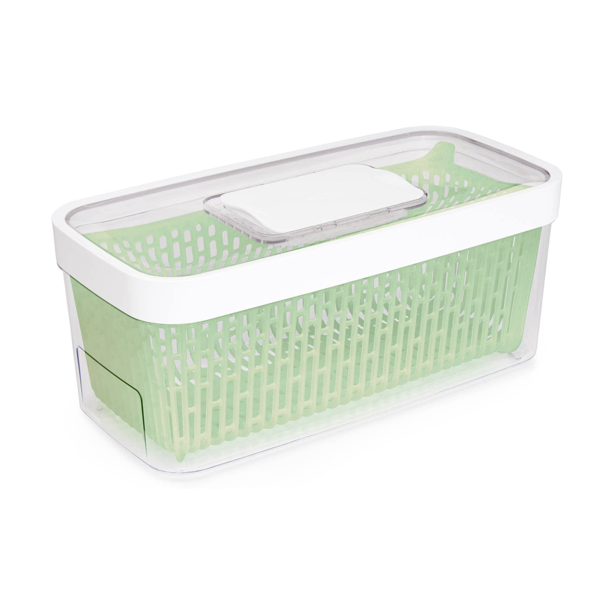 OXO GreenSaver 5 qt with adjustable vent for versatile produce storage.