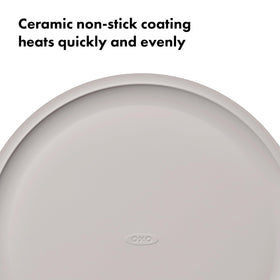 OXO Good Grips pizza pan with wide rims for secure handling in the oven