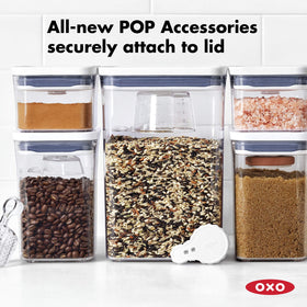Home organization with OXO Good Grips POP Containers in pantry and shelves