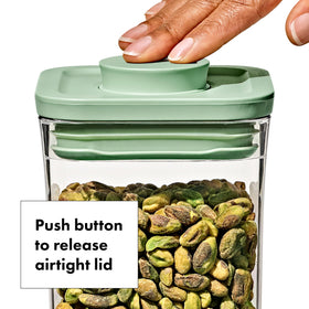 Mini scoops attached under lids provide precise 2 Tbsp portions.