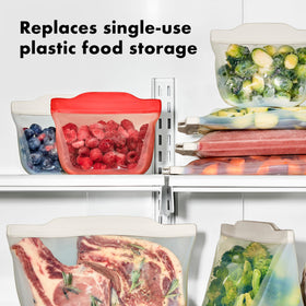 OXO Good Grips silicone bag with dust-resistant finish keeps contents clean during travel.