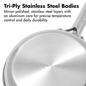 OXO Hybrid 12in frypan etched pattern closeup highlighting heat focus for even browning
