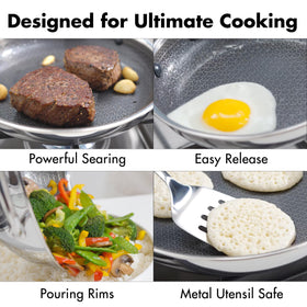 OXO Hybrid tri-ply stainless steel construction delivering fast, even heating