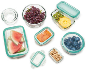 OXO stackable design saves fridge and cabinet space.